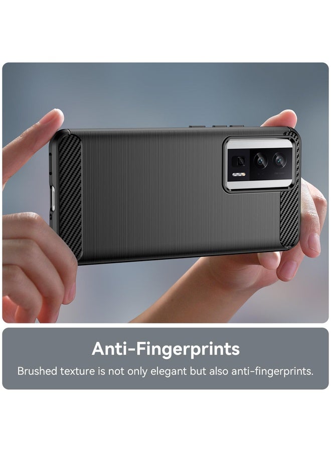 Case Cover For Xiaomi Redmi K60 Pro Brushed Texture Carbon Fiber TPU Phone Case(Black)