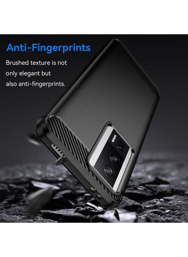 Case Cover For Xiaomi Redmi K60 Pro Brushed Texture Carbon Fiber TPU Phone Case(Black)