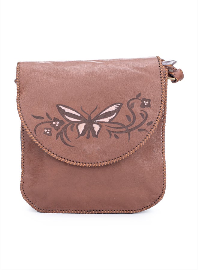 Sheer Fashionable Leather Crossbody Bag - Image 1