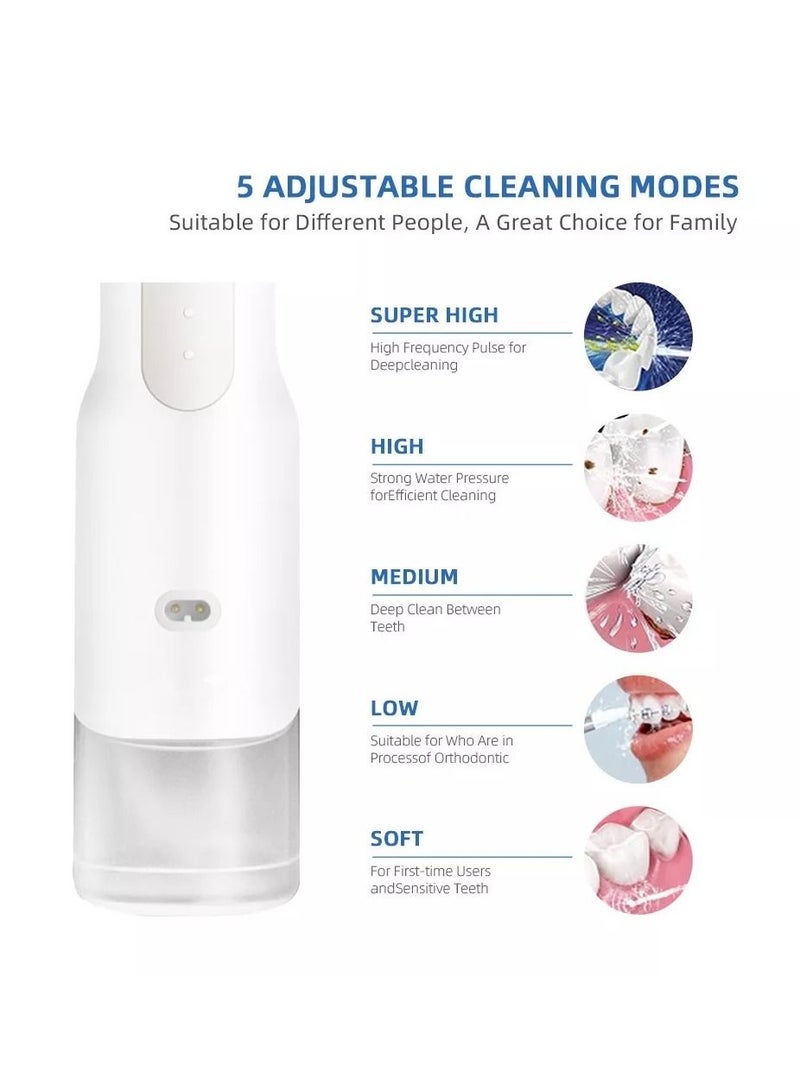 Calla Portable Electric Water Flosser Oral Irrigator, Cordless Orthodontic Flossers for Braces, IPX7 Waterproof, 5-Modes with 4 Replacement Jet Tip - Image 4