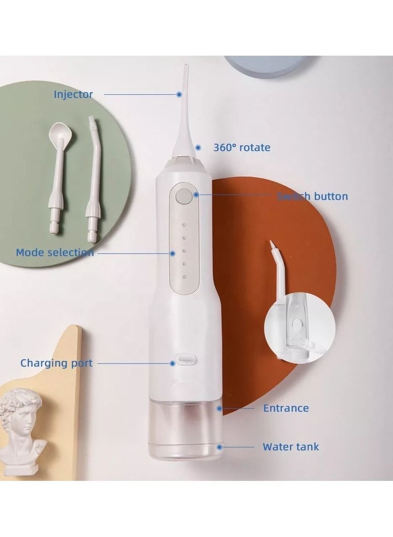 Calla Portable Electric Water Flosser Oral Irrigator, Cordless Orthodontic Flossers for Braces, IPX7 Waterproof, 5-Modes with 4 Replacement Jet Tip - Image 3