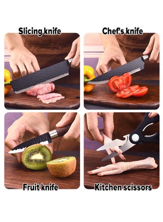European Black Blade Six-Piece Knife Set Chef's Bread Scissors Fruit Knife Chef's Knife Set / Home Kitchen / Kitchen & Dining / Cutlery / Cutlery Set Peeler / Slicer / Home Kitchen Kitchen Utensils & Gadgets - view 3