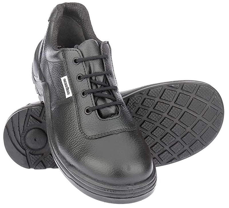 Liberty Warrior Cassino Safety Shoes for Men, Steel Toe, Genuine Leather, Light Weight, PU Sole, Black, Sizes-5UK-11UK - Image 1