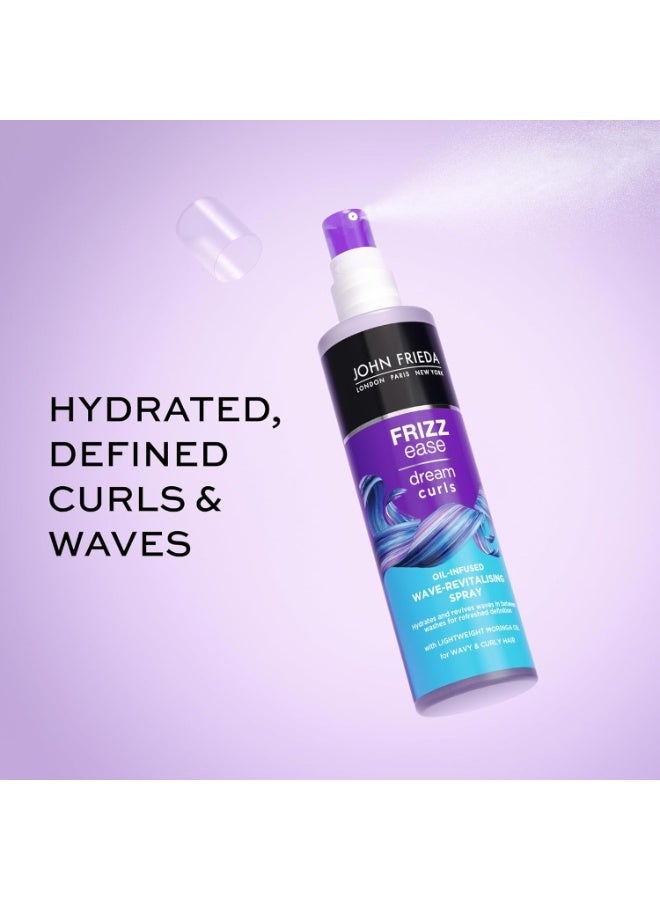 John Frieda John Frieda Dream Curls Wave Revitalizing Spray, Light Moringa Oil Spray for Wavy Hair, Curly Girl Method Approved, Anti Frizz Curl Defining spray, 5 Oz  - Image 3