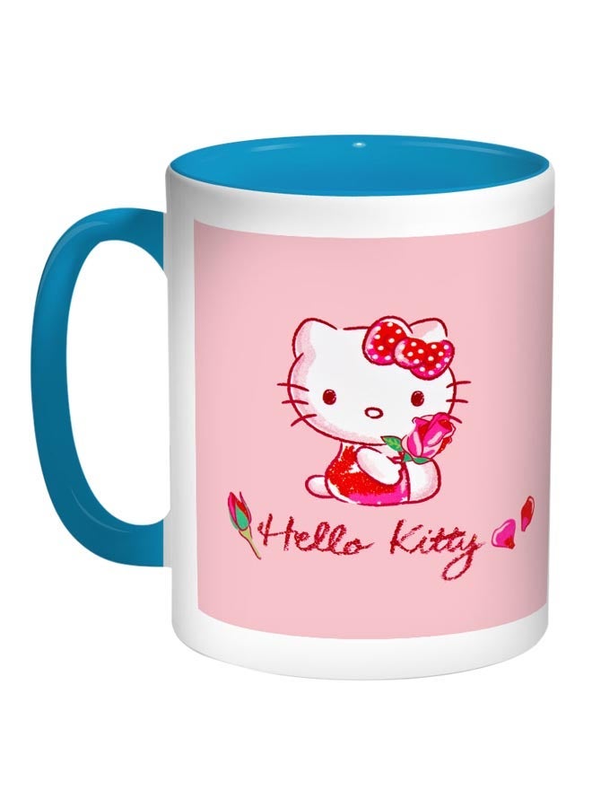 Hello Kitty Printed Coffee Mug Turquoise/Pink/Red 11ounce