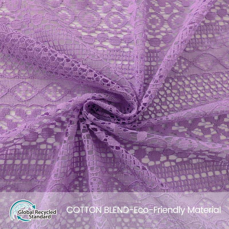 WAZZIO Lavender Purple Sheer Curtains 84 Inches Long 2 Panels, Cotton Semi-Sheer Window Drapes with Tassel Trim, Boho Light Filtering Sheers for Bedroom & Living Room (Set of 2, W59 xL84) - Image 2