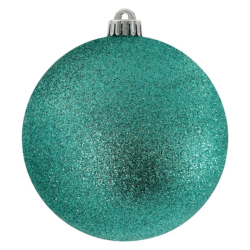 CHRISTMAS MAGIC Bauble Glitter Turquoise 15cm 1Pc/PVC Box