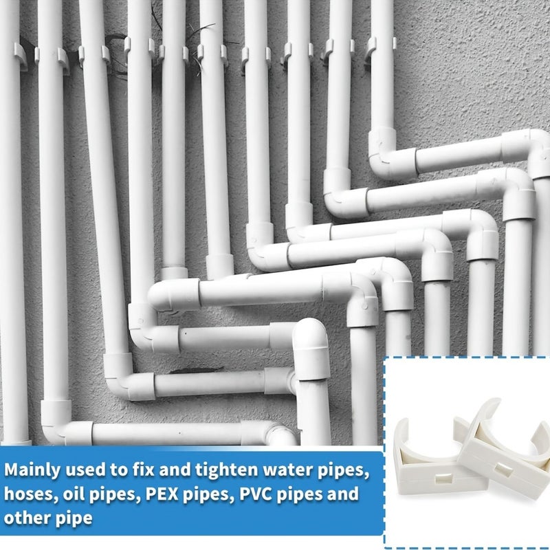 مشبك أنابيب PVC على شكل حرف U مقاس 32 مم، عدد 10 قطع، لتثبيت الأنابيب والكابلات - Image 2