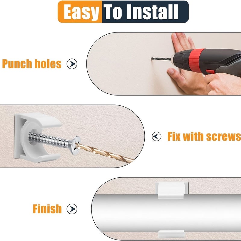 مشبك أنابيب PVC على شكل حرف U مقاس 32 مم، عدد 10 قطع، لتثبيت الأنابيب والكابلات - Image 4