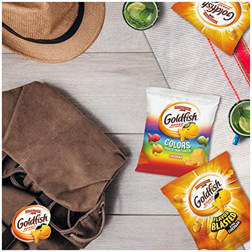 Goldfish Dynamic Duo Variety Pack, Colors Cheddar & Flavor Blasted Xtra Cheddar, Snack Packs, 20 Ct - Image 4
