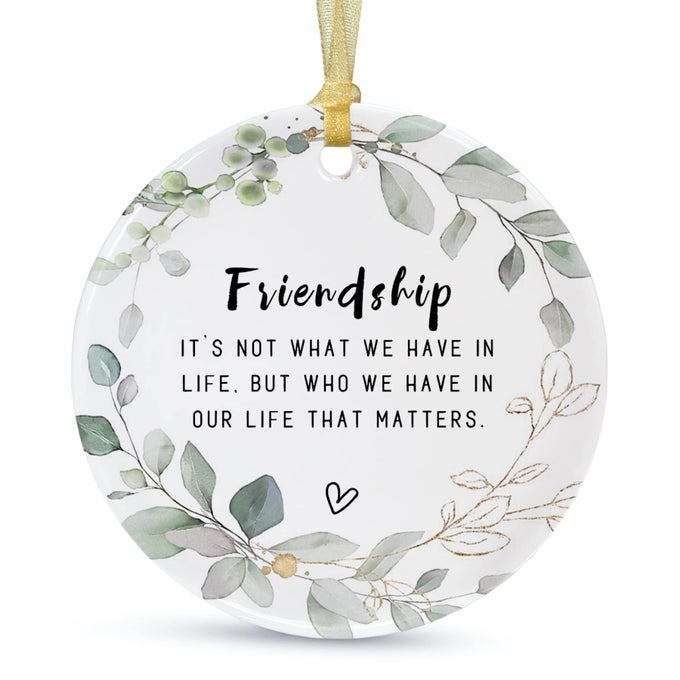 BEST FRIEND CHRISTMAS ORNAMENTS GIFT 2025 FRIENDSHIP ORNAMENTS BESTIES FOREVER ORNAMENT FRIENDS NEW YEAR ORNAMENTS CERAMIC KEEPSAKE DOUBLESIDED PRINTING WITH GIFT BOXGREETING CARD