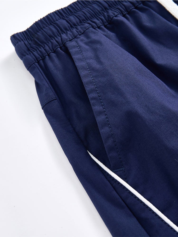 بالابالا شورت كاجوال - تفاصيل خطوط بلون متباين، جيوب وخصر مطاطي مع رباط قابل للتعديل للأولاد - Image 4