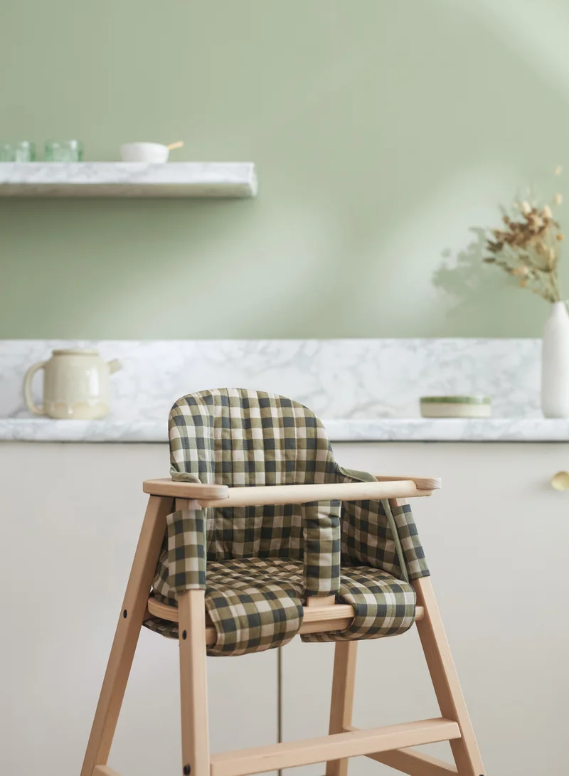 نوبودينوز Green Checks Growing Green High Chair Cushion