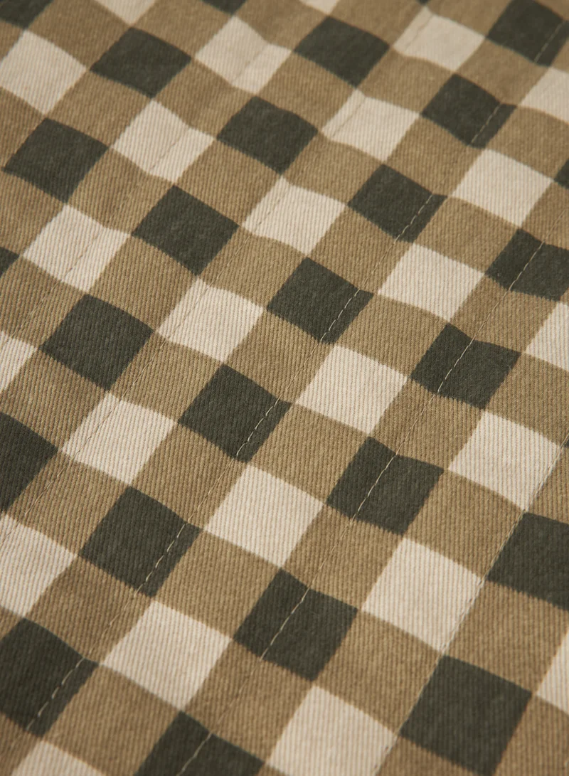 nobodinoz Green Checks Growing Green High Chair Cushion