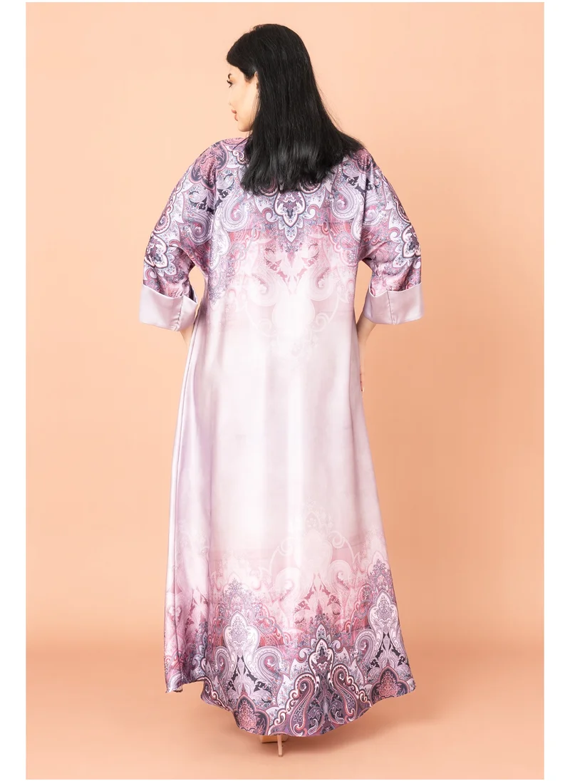 IKKXA Abstract Design Modern Jalabiya IK1005 Pink
