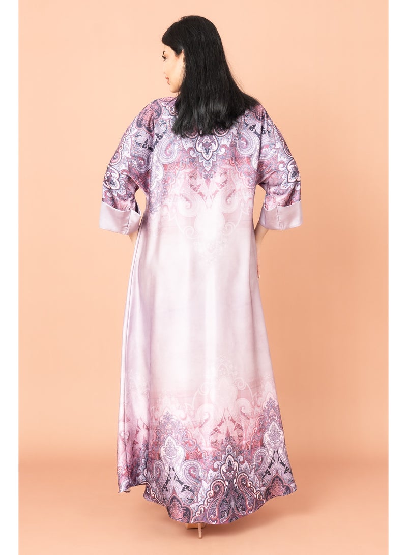 اكسا جلابية جلباب بتصميم عصري وردي - Image 4