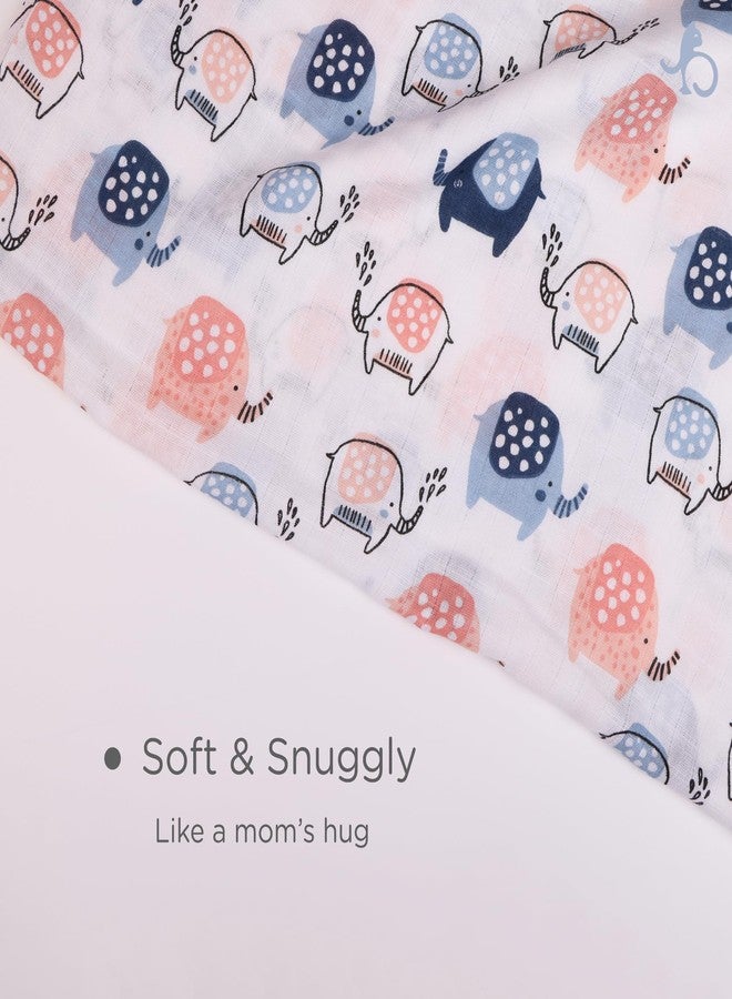 Just Bumm 100% Organic Cotton Muslin Swaddle for Newborn Babies - 98x98 cm, Soft, Breathable, Lightweight Swaddle Wraps for Babies Pack of 3 (Big Adventure) - Image 5