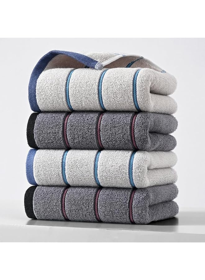 Soft Premium Washcloths Set - :35 * 75cm - 4 Pack 100% Cotton Hand Towels Bath Towels Set - Multi Color Towels with High Absorbency, Multipurpose Use fit for Bath, Hand, Face, Gym or Spa(Grey)