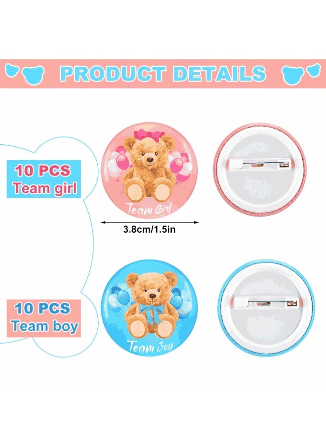 Aideli 20-Piece Baby Shower Gender Reveal Party Badges, Team Boy Team Girl Buttons for Party Games and Party Favors - Image 2