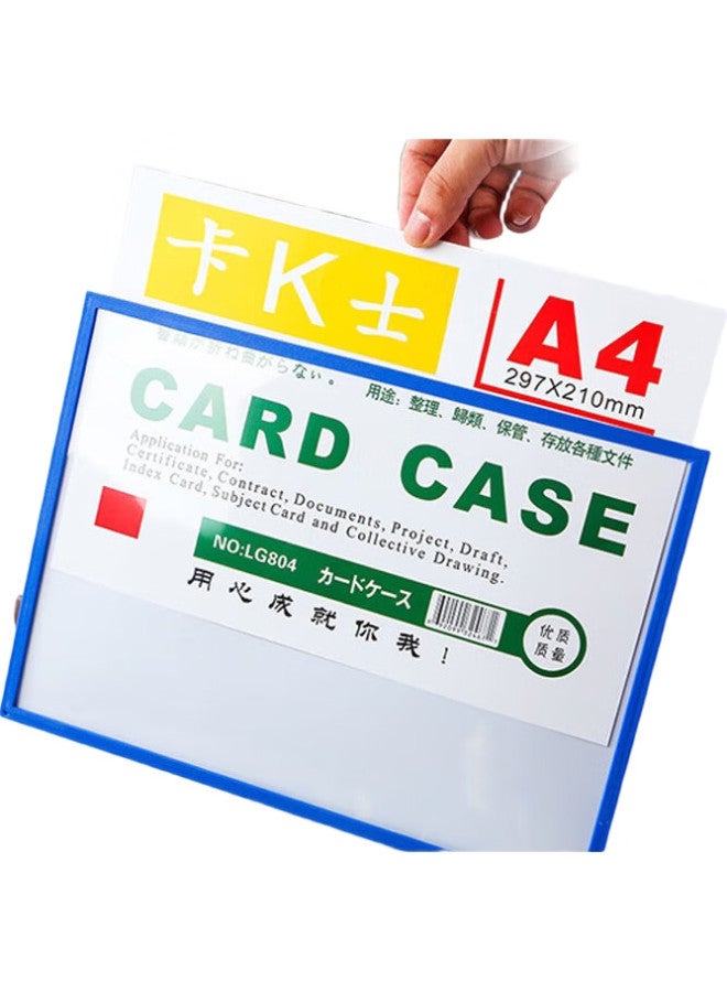 Oumai Card Holder, Magnetic Hard Plastic Sleeve, File Display Holder, Magnetic Card Holder, File Protector, Magnetic Label, Indicator Sign, A4 Blue, 5 Pieces - Image 2