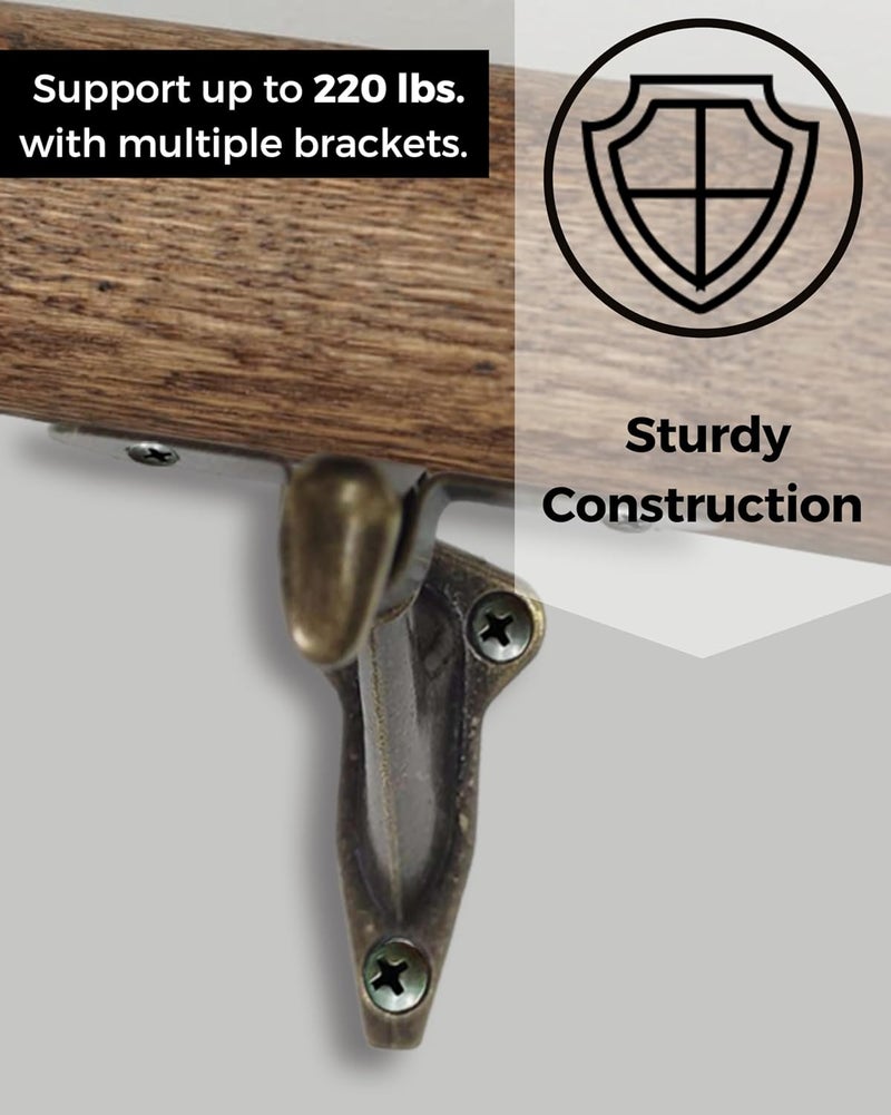 HOWTOOL Handrail Brackets Wall Mounted Antique Brass Zinc Stair Railing Support with Matching Screws, Decorative Stair Hardware, 3 Pack - Image 5