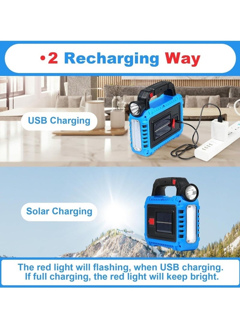 hurry bolt Solar Camping Torch Rechargeable USB Rechargeable Power Strip LED Flashlight for Hurricane Emergency Supplies Waterproof Device Charging - Image 2