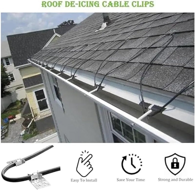 Roof Cable Clips Roof De-Icing Cable Clips 10/50Pack Metal Clip Heat Aluminum Deicing Easy To Use(20pcs) - Image 5
