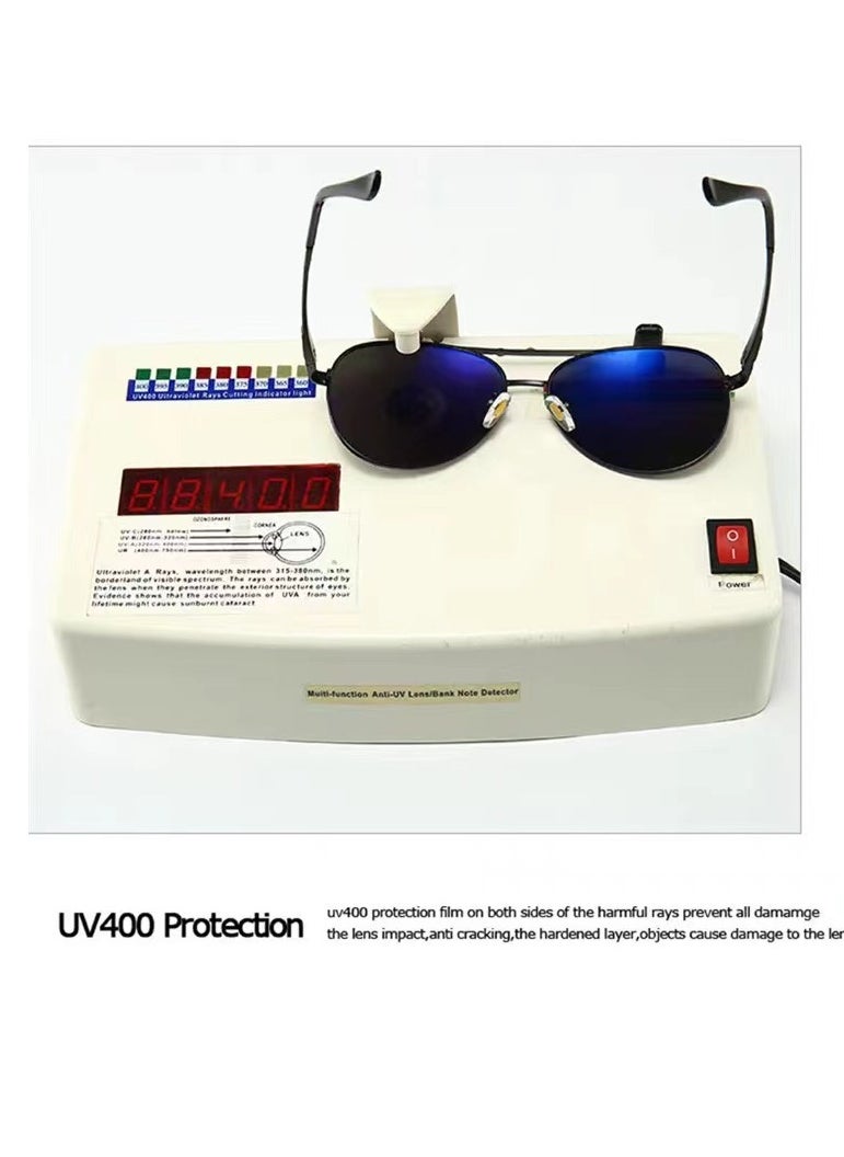 New High Quality Men's Polarized Sunglasses Protects You from UV Rays Metal High-end Sunglasses Black Frame Black Gold