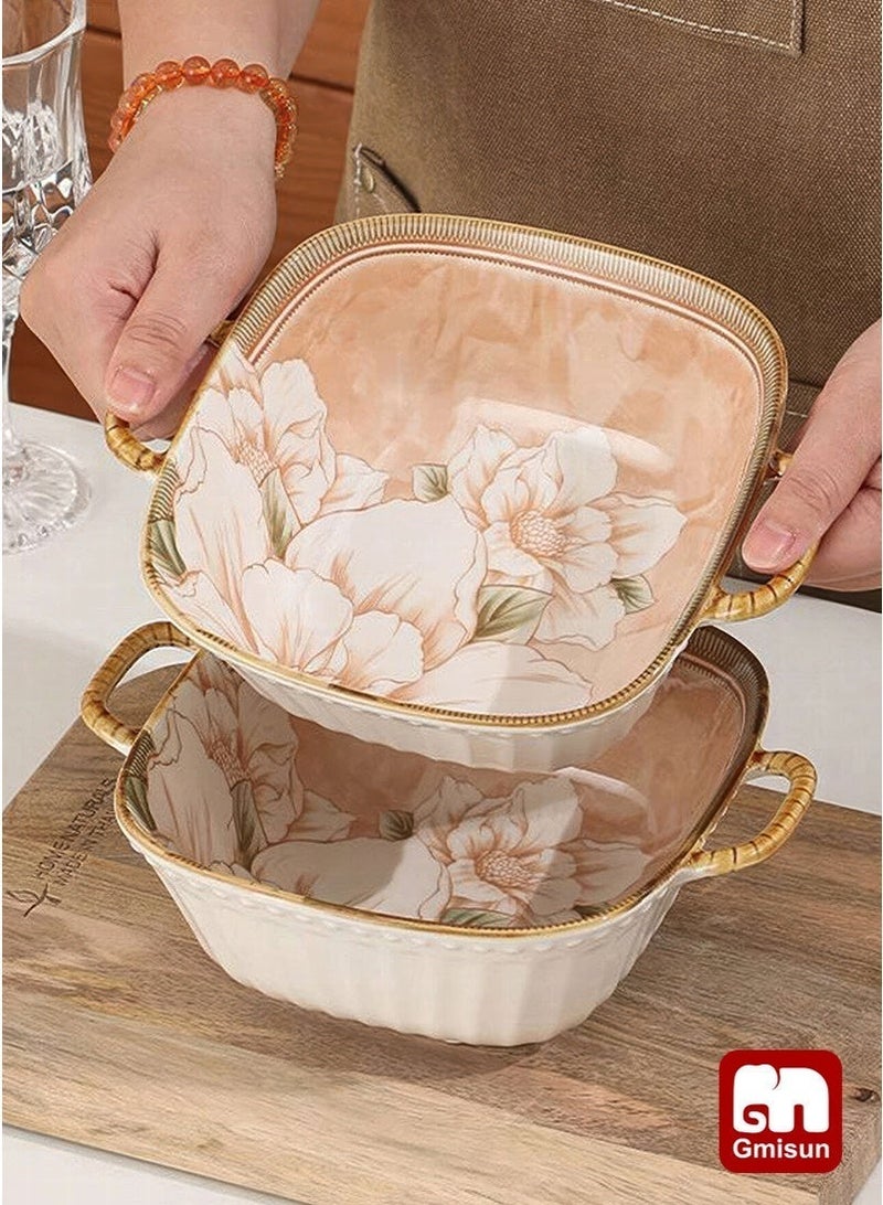 Gmisun 6 Pcs Dinnerware Set Japanese Style Garden Flowers Design Luxury High End Elegant Perfect Gift Set with Gorgeous Design and Original Colorful Flowers - Image 5