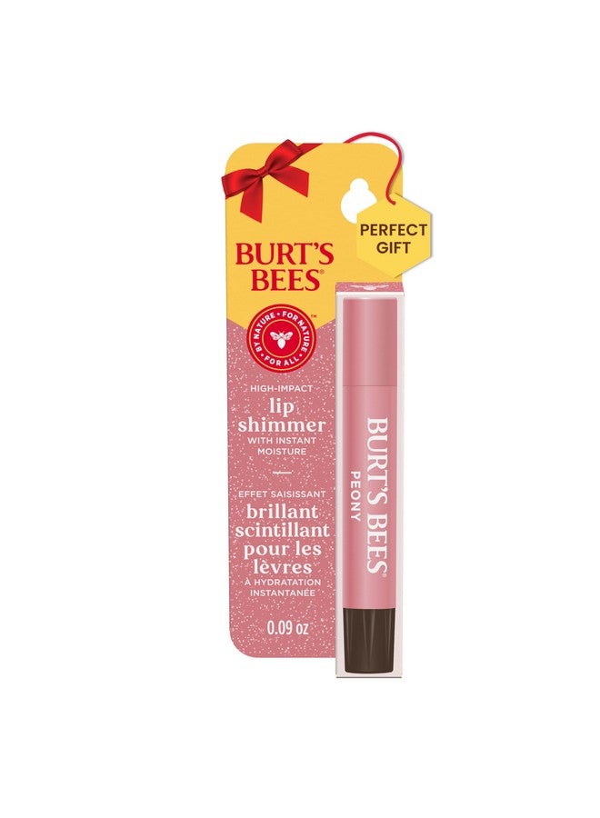 Burt's Bees Burt’s Bees Lip Shimmer Peony; Warm, Luminescent Color; High Impact, Instant Moisture; with Shea and Cocoa Butters; 100% Natural Origin; Pack of 9. (Packaging May Vary) - Image 1