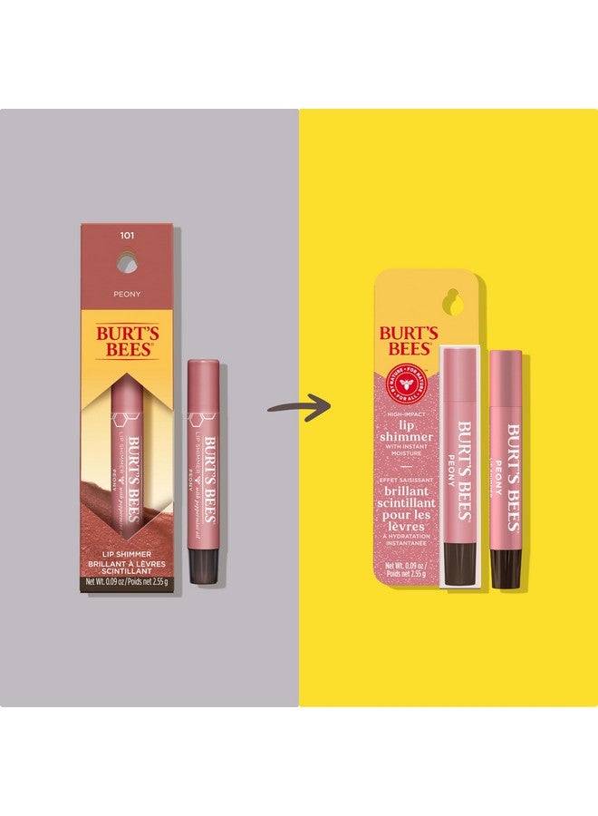 Burt's Bees Burt’s Bees Lip Shimmer Peony; Warm, Luminescent Color; High Impact, Instant Moisture; with Shea and Cocoa Butters; 100% Natural Origin; Pack of 9. (Packaging May Vary) - Image 2