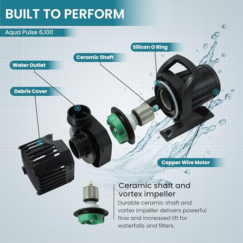 HALF OFF PONDS Submersible Water Pump, 6,100 GPH Pond Pump with 33FT Power Cord and 24FT Max Head, 354W Ultra Quiet Energy Efficient Pump for Koi Pond, Fountain, Waterfall, Water Garden, Skimmer - Image 5