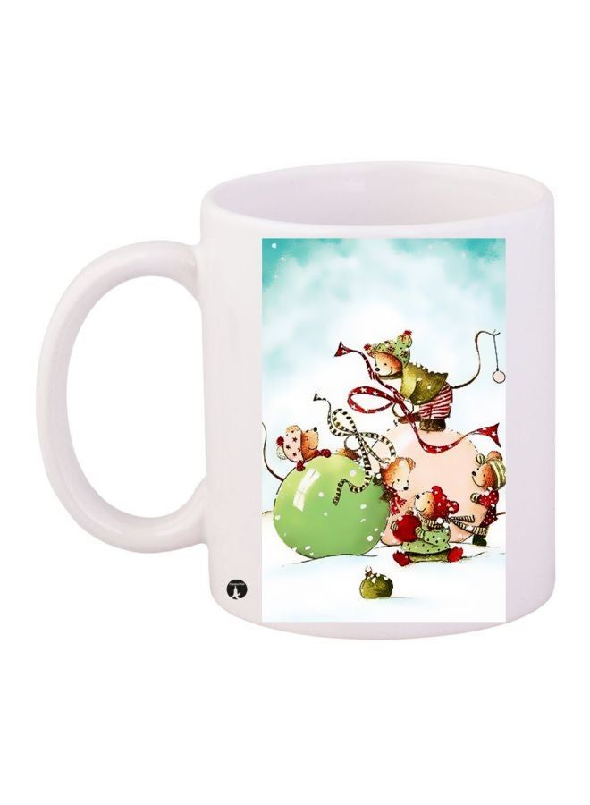 RKN Cartoon Printed Coffee Mug White/Green/Red 11ounce - Image 2