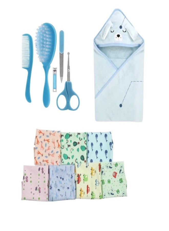 Kalra Magic® Baby Grooming Kit 2 | Newborn Care Set with Hooded Bath Towel, Cotton Hanky Set & Complete Grooming Tools | Daily Baby Hygiene Essentials - Image 1