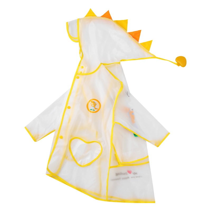 Star-Chasing Cartoon Dinosaur Transparent Children'S Rain Boots Raincoat Baby Two-Piece Suit Boys And Girls Spot A Generation Of Hair - Image 5