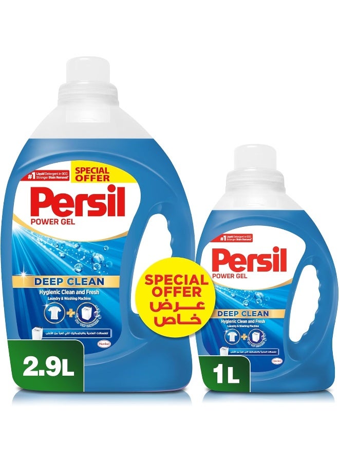 Persil Power Gel Liquid Laundry Detergent, With Deep Clean Technology, For Top Loading Washing Machines, 2.9L +1L - Image 1
