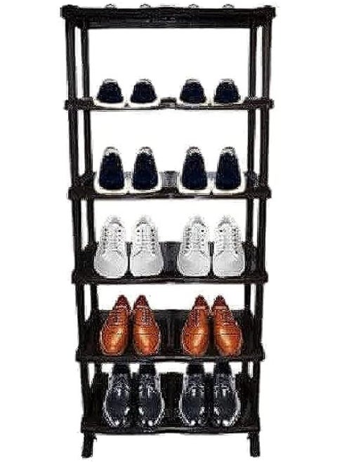Classic Shoes Holder 6 Shelves 46.5L x 31W x 108H , Black.