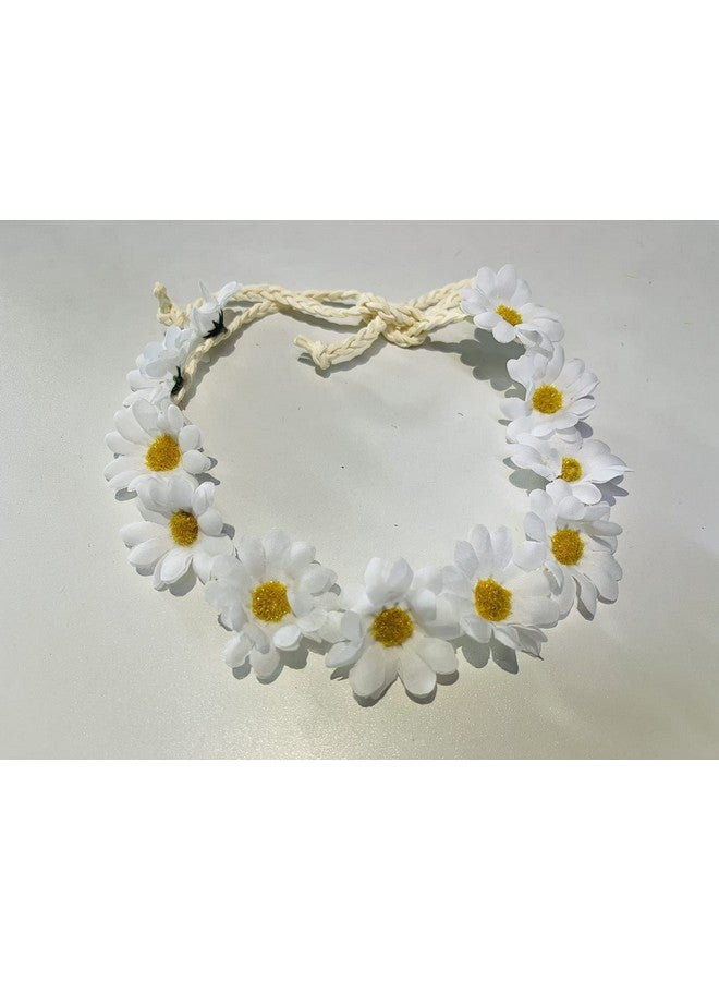 SYBL 3 قطع إكليل زهور دوار الشمس بتصميم بوهيمي أبيض مزيف للنساء والفتيات لحفلات الزفاف والمهرجانات والشواطئ والعطلات - Image 5