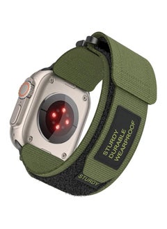 Allone GRK-WM13GR AppleWatch Outdoor Band, Green, 49/45/44/42mm Smart Watch Accessories, Nylon, Velcro