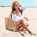 HOHOM Beach Bags for Women Summer Travel Mesh Tote Bag with Large Inner Pocket Sandproof Woven Shoulder Handbag Swim Pool Bag Suit for Family Vacation Essentials - Image 2