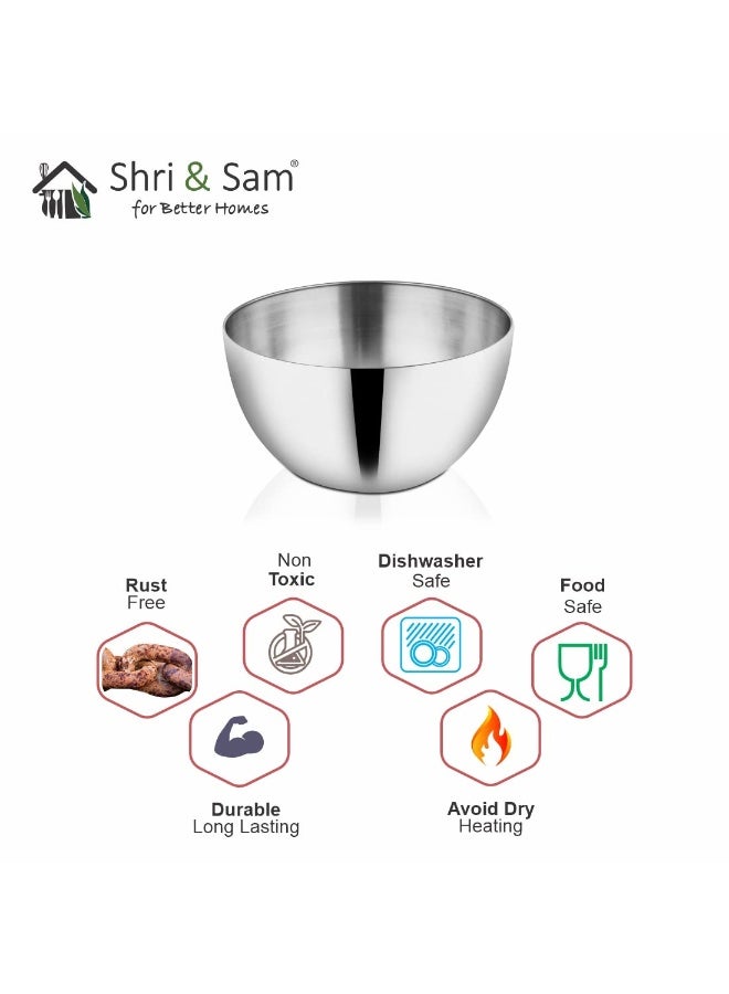 Shri & Sam Stainless Steel Bowl, 24cm Silver - Image 2