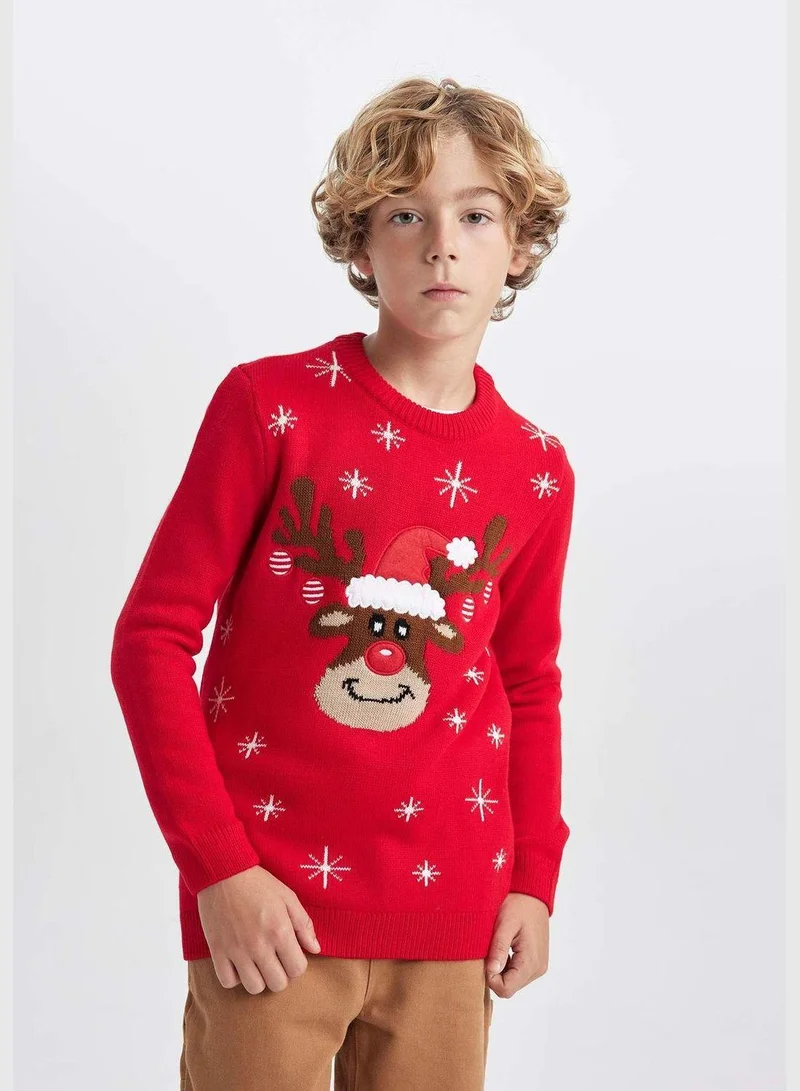 DeFacto New Year Boy Crew Neck Long Sleeve Tricot Pullover