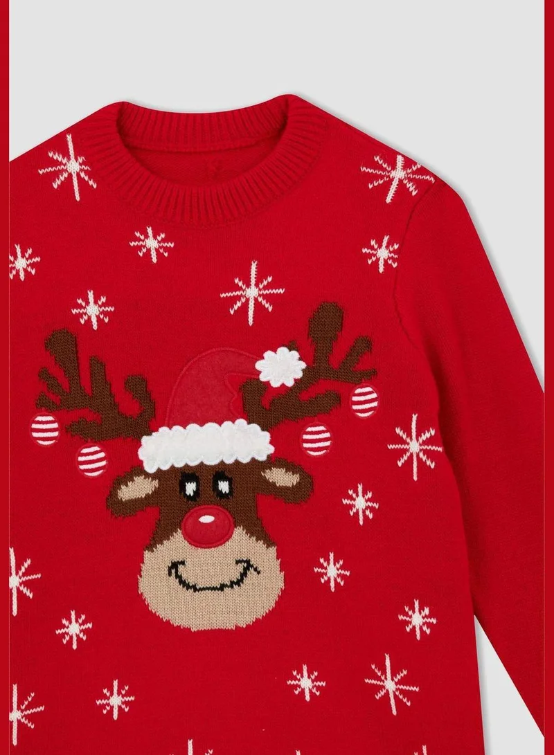 DeFacto New Year Boy Crew Neck Long Sleeve Tricot Pullover