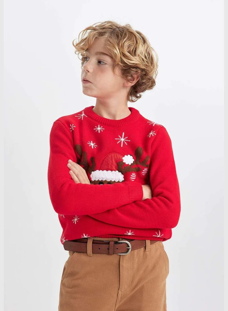 DeFacto New Year Boy Crew Neck Long Sleeve Tricot Pullover