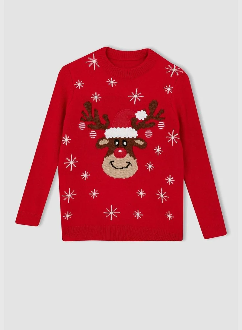 DeFacto New Year Boy Crew Neck Long Sleeve Tricot Pullover