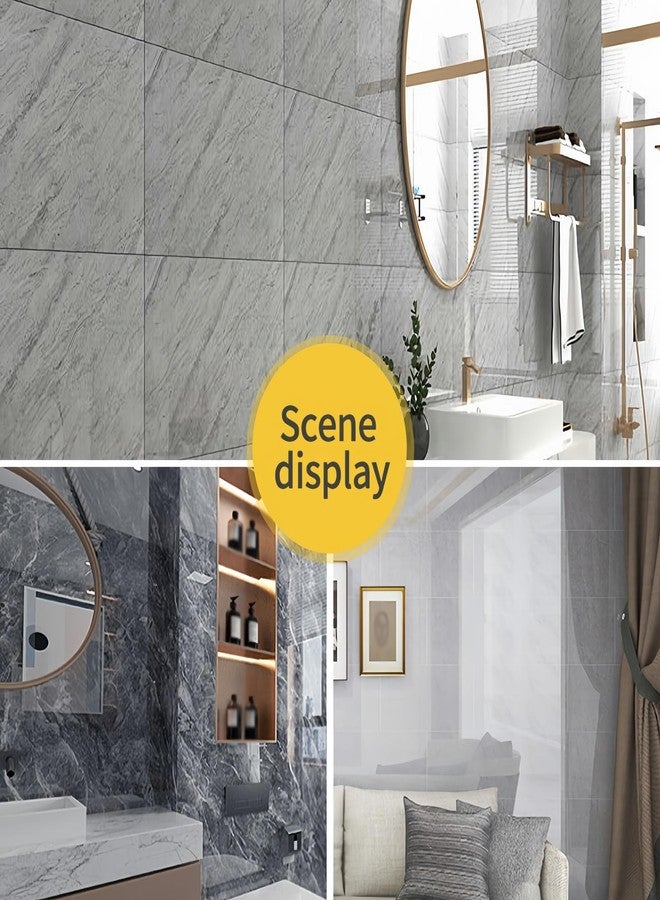 HANZE Marble Pattern PVC Peel-and-Stick Wall Tiles (30x30cm) - Waterproof Self-Adhesive Vinyl for Decorative Walls, Low-Traffic Floors, Bathroom & Kitchen Backsplash (W20 (10 Pcs)) - Image 2