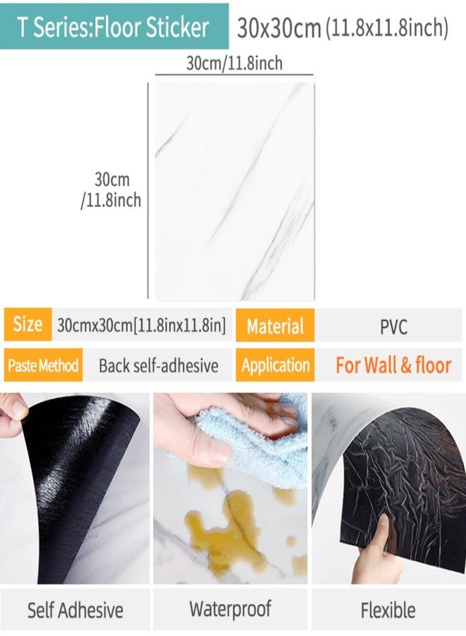 HANZE Marble Pattern PVC Peel-and-Stick Wall Tiles (30x30cm) - Waterproof Self-Adhesive Vinyl for Decorative Walls, Low-Traffic Floors, Bathroom & Kitchen Backsplash (W20 (10 Pcs)) - Image 5