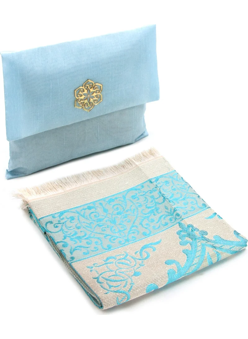 İhvan Taffeta Prayer Rug - With Slub Bag - Blue Color