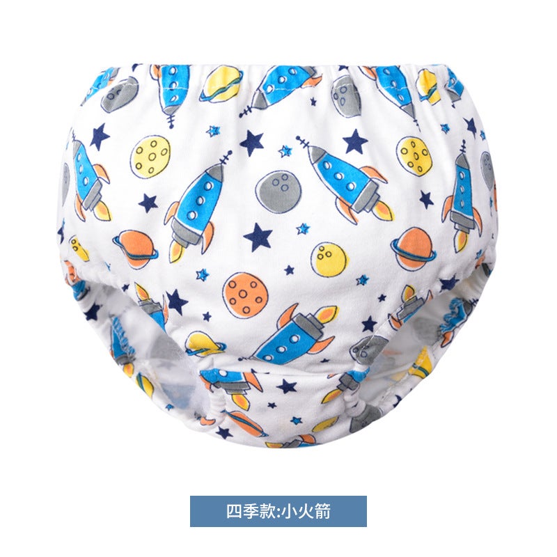 Baby underwear 1-2-3-4-6 years old cotton boy and girl bread pants baby briefs baby shorts Small rocket 