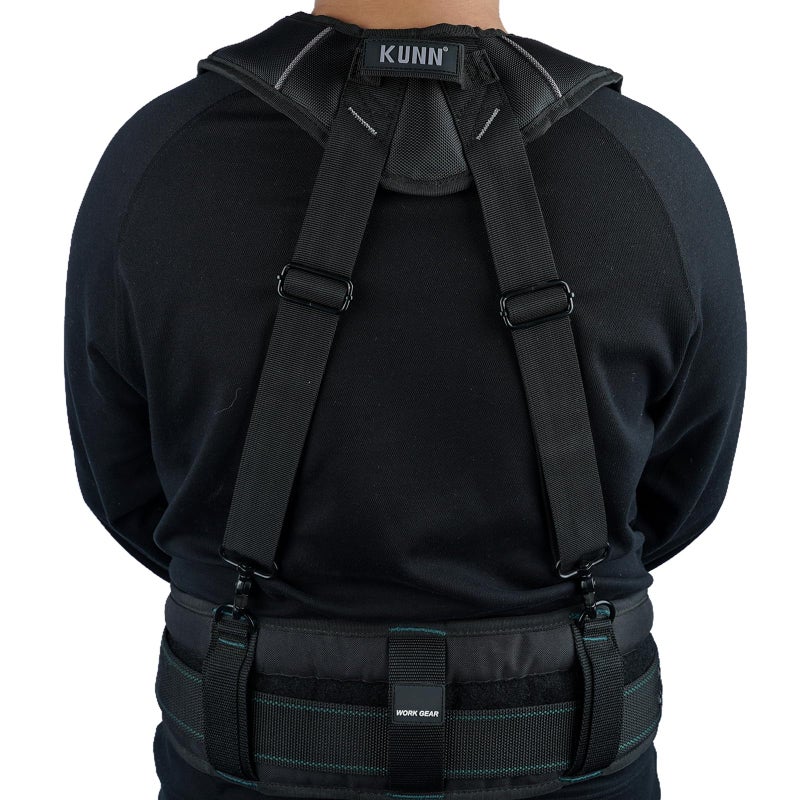 KUNN Tool Belt Suspenders Padded Carpenter Construction Electrician Work Suspender with Attachment Loops for Men,Black - Image 5